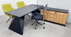 עמדת עבודה/ מנהל יוקרתית רגל מתכת צבע אלון שחור